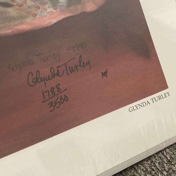 GLYNDA TURLEY Pansy Wreath Wild Roses Signed Licensed Reprint OUT OF PRINT Heart - Picture 4 of 11